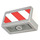 LEGO Medium Stone Gray Panel 1 x 2 x 1 with Red and White Danger Stripes right Sticker with Rounded Corners (4865)