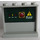 LEGO Medium Stone Gray Panel 1 x 4 x 3 with Switches, Red Light and Danger Sign on Dark Green Background Sticker with Side Supports, Hollow Studs (35323)