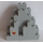 LEGO Medium Steengrijs Paneel 3 x 8 x 7 Steen Driehoekig met Magenta Butterfly Sticker (6083)