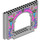 LEGO Medium Stone Gray Panel 4 x 16 x 10 with Gate Hole with Pink (15626 / 101815)