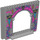 LEGO Medium Stone Gray Panel 4 x 16 x 10 with Gate Hole with Pink (15626 / 101815)