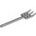 LEGO Medium Stone Gray Pitchfork with Soft Plastic and Flat Bottom (95345)