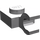 LEGO Mittleres Steingrau Platte 1 x 1 mit Horizontaler Clip (Dick geöffneter O-Clip) (52738 / 61252)