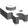 LEGO Gris pierre moyen assiette 1 x 1 avec Verticale Agrafe (Clip en U épais) (4085 / 60897)