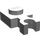 LEGO Gris pierre moyen assiette 1 x 1 avec Verticale Agrafe (Clip mince en U) (4085 / 60897)
