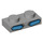 LEGO Medium Stone Gray Plate 1 x 2 with Optimus Prime Eyes (3023 / 67777)