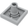 LEGO Mittleres Steingrau Platte 2 x 2 mit Unterseite Stift (Kleine Löcher in der Platte) (2476)