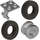 LEGO Medium stengrå Plate 2 x 2 with Medium Stone Gray Wheels with New Style Tires