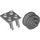 LEGO Medium Stone Gray Plate 2 x 2 with Wheel Holder with Dark Stone Gray Wheel Centre with Stub Axles