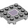 LEGO Medium Stone Gray Plate 4 x 4 x 0.7 with Rounded Corners and Empty Middle with 2 Arrows Scanner Code (1625 / 109704)