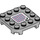 LEGO Medium Stone Gray Plate 4 x 4 x 0.7 with Rounded Corners and Empty Middle with Super Mario Scanner Code - 2 Arrows (1625 / 66792)