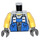 LEGO Medium steengrijs Power Miner Torso met Blauw Overall Bib (973 / 76382)