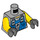 LEGO Medium Stone Gray Power Miner Torso with Blue Overall Bib (973 / 76382)