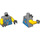 LEGO Gris pierre moyen Power Miner Torse avec Bleu Overall Bib (973 / 76382)