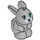 LEGO Medium Stone Gray Rabbit with Black Nose and Turquoise Eyes (12883)