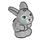 LEGO Medium Stone Gray Rabbit with Turquoise Eyes and White Patches (75518)