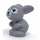 LEGO Medium Stone Gray Rabbit with Turquoise Eyes and White Patches (75518)