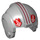 LEGO Medium Stone Gray Rebel Pilot Helmet with T-16 Skyhopper Pilot Red and White (30370 / 66465)