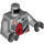 LEGO Medium Stone Gray Red Robot Sidekick with Jet Pack Torso (973 / 76382)