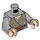 LEGO Gris pierre moyen Rey Torse avec Tied Robe et Dark Orange Courroie avec Medium Stone Bras et Light Flesh Mains (973 / 76382)