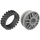 LEGO Medium Stone Gray Rim Narrow Ø18 x 7 and Pin Hole with Shallow Spokes with Narrow Tire Ø24 x 7mm