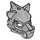 LEGO Medium Stone Gray Saber-Tooth Tiger Mask with Fangs with Stitches and Purple Wounds (15083 / 17366)