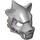 LEGO Medium Stone Gray Saber-Tooth Tiger Mask with Fangs with Stitches and Purple Wounds (15083 / 17366)