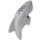 LEGO Medium Stone Gray Shark Head with Fin with Dark Blue Markings (87984)