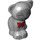 LEGO Medium Stone Gray Sitting Cat with Eyes Closed and Red Ribbon (101261)