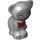 LEGO Mittleres Steingrau Sitting Katze mit Augen geschlossen und rot Ribbon (101261)