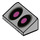 LEGO Medium Stone Gray Slope 1 x 2 (31°) with Pink Eyes (85984)