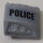 LEGO Gris pierre moyen Pente 1 x 2 x 2 Incurvé avec Dimples avec &quot;Police&quot; (La gauche) Autocollant (44675)