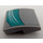 LEGO Medium Stone Gray Slope 2 x 2 Curved with White Pattern Curved on Dark Turquoise Background - Left Side Sticker (15068)