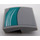 LEGO Medium Stone Gray Slope 2 x 2 Curved with White Pattern Curved on Turquoise - Right Sticker (15068)