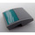 LEGO Medium Stone Gray Slope 2 x 2 Curved with White Pattern on Dark Turquoise Background - Left Side Sticker (15068)