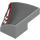 LEGO Medium Stone Gray Slope 2 x 2 x 0.6 Curved Angled Left with Red and Black and White (5095 / 106735)