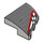 LEGO Gris pierre moyen Pente 2 x 2 x 0.6 Incurvé Angled La gauche avec rouge et Noir et blanc (5095 / 106735)