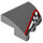LEGO Medium Stone Gray Slope 2 x 2 x 0.6 Curved Angled Left with Red and Black and White (5095 / 106735)