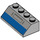 LEGO Grigio pietra medio Pendenza 2 x 4 (45°) con Blu Barra con superficie liscia (3037 / 73585)