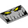 LEGO Gris pierre moyen Pente 2 x 4 Incurvé avec Osciller Affronter avec Jaune Yeux avec tubes inférieurs (29710 / 61068)