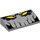LEGO Medium Stone Gray Slope 2 x 4 Curved with Rock Face with Yellow Eyes with Bottom Tubes (29710 / 61068)