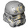 LEGO Medium Steengrijs Stormtrooper Helm met Raised Forehead met Dirt Stains (38483)