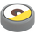 LEGO Medium Stone Gray Tile 1 x 1 Round with Eye and Orange Eyelid (35380 / 108463)