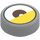 LEGO Medium Stone Gray Tile 1 x 1 Round with Eye with Yellow Eyelid (35380)