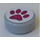 LEGO Medium Stone Gray Tile 1 x 1 Round with Paw Print Sticker (35380)