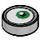 LEGO Mittleres Steingrau Fliese 1 x 1 Runden mit Recht Green Minion Eye (35380 / 69070)