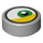 LEGO Mittleres Steingrau Fliese 1 x 1 Runden mit Recht Green Minion Eye mit Gelb (35380 / 69072)