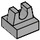 LEGO Mittleres Steingrau Fliese 1 x 1 mit Clip (Kein Schnitt in der Mitte) (2555 / 12825)