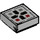 LEGO Medium Steengrijs Tegel 1 x 1 met Kruis en Buttons met groef (3070 / 24641)