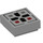 LEGO Gris pierre moyen Tuile 1 x 1 avec Traverser et Buttons avec rainure (3070 / 24641)